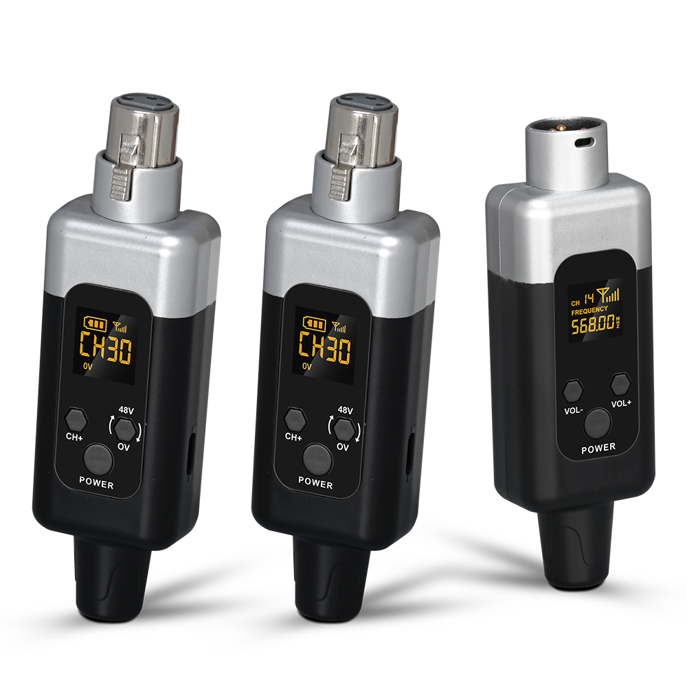 48V/0V UHF draadloze microfoonconverter XLR-zender en ontvanger Microfoon draadloos systeem voor alle soorten microfoons: Rood