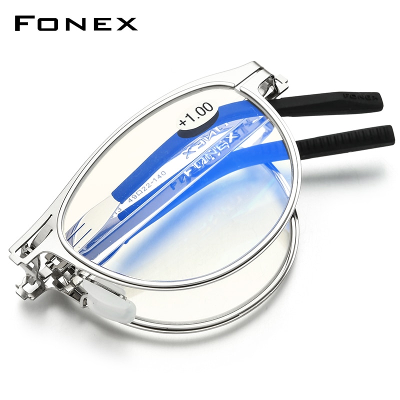 Fonex Anti Blauw Blokkeren Vouwen Leesbril Mannen Vrouwen Presbyopie Verziendheid Dioptrie Schroefloos Opvouwbare Brillen LH013