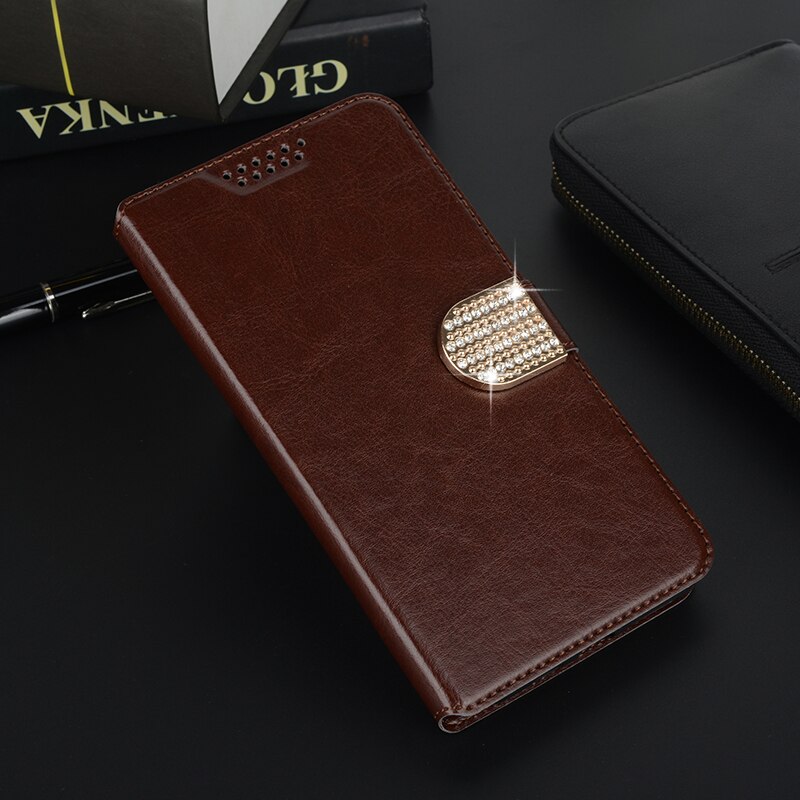 Skóra miękka etui na alcatel U5 HD 5047 5047D 5047Y 4047 4047D 4047Y 5044D 5044Y etui z klapką stojak obudowa portfelowa Coque etui: U5 HD 5047 / Brown Do