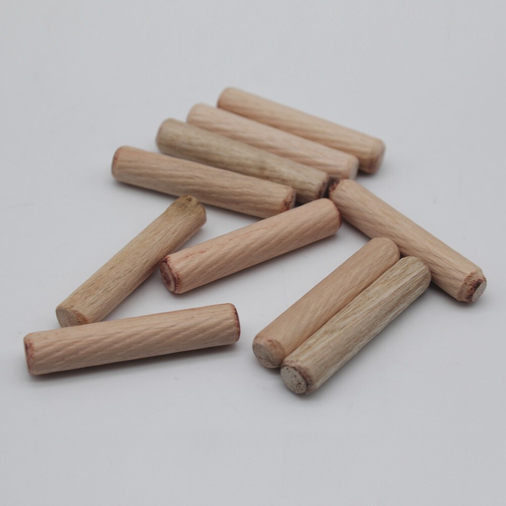 400 pièces/ensemble Durable cannelé bois cheville facile Insertion biseauté extrémités conique maison multifonction droite rainuré broches cylindre bricolage