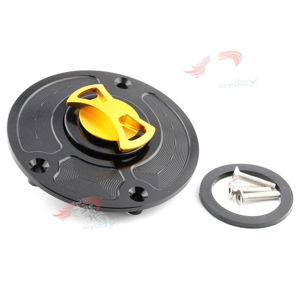 Keyless Gas Tank Cap Cover For Yamaha R25 /a MT10 / FZ8 FZ16 /R125 /XSR700 / XSR900 (ABS) /R3 14-15: Gold