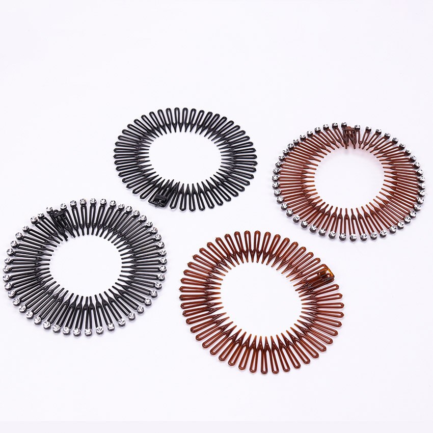 1PC Plastic Full Circle Stretch Diamond Flexible Comb Teeth Headband Hair Band Clip Face Wash Fixed Hair Accessories