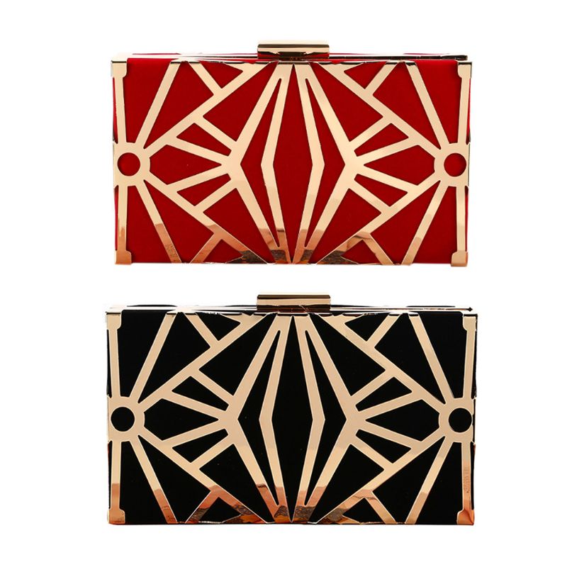 Geometric Geometric Women Clutch Bag Box Evening Party bags Chain Shoulder Purse Evening Bag For Year Christmas purses