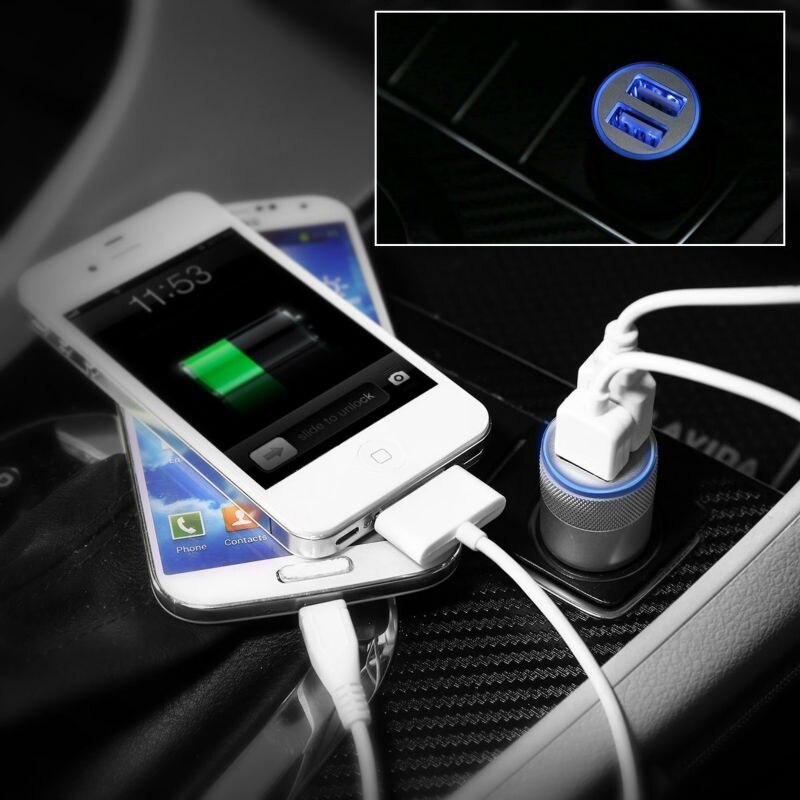 Dubbele usb 2- -poorts 2.1a autolader stroomadapter voor blackview  p2 e7s e7 a5 a8 bv2000s usb-poorten autolader alleen