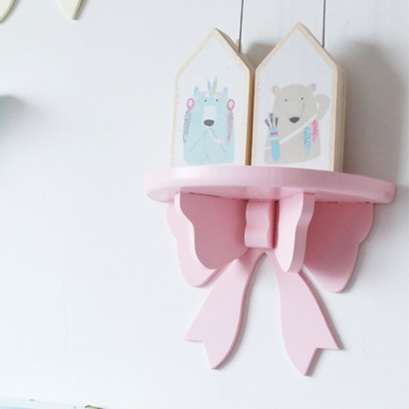 Estante de madera de estilo nórdico para decoración de habitación de Bebé y Niño, estantes decorativos de montaje en pared, organizador de almacenamiento, soporte para tablilla