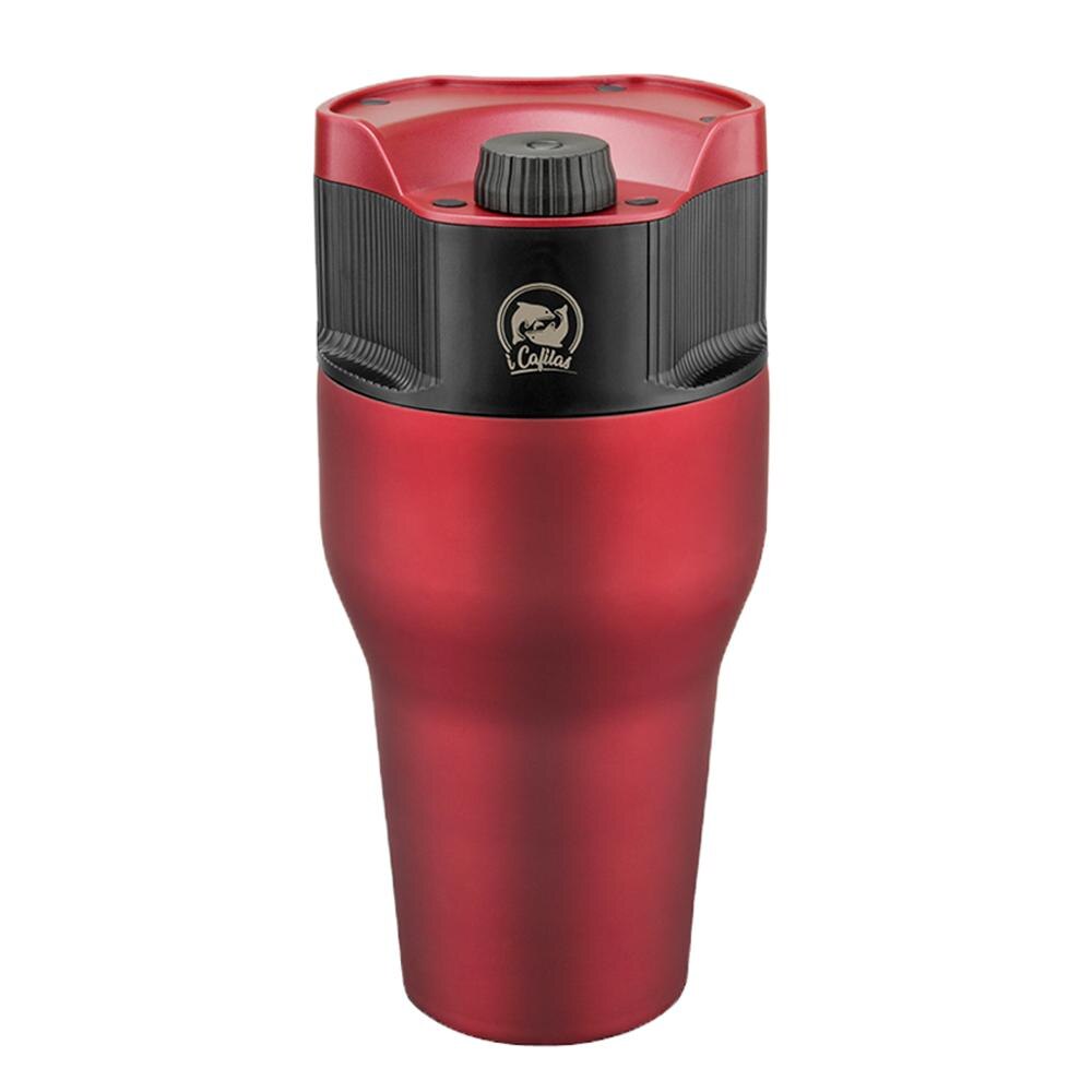 Portable Drip Coffee Maker Travel Mug Capsule Espresso Maker Coffee Machine for Refillable K-Cup for Travel Car Office 550ml: Red