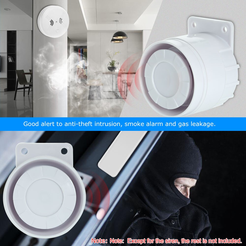 DC 12V External Mini Wired Siren 110 dB Prompt Alert Alarm for Home Security Alarm System