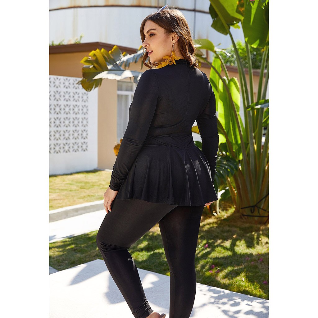 Brand and Women's Plus Size Swimsuits Two Piece Muslim Monokinis Swimwear Bikini Athletic Tankini