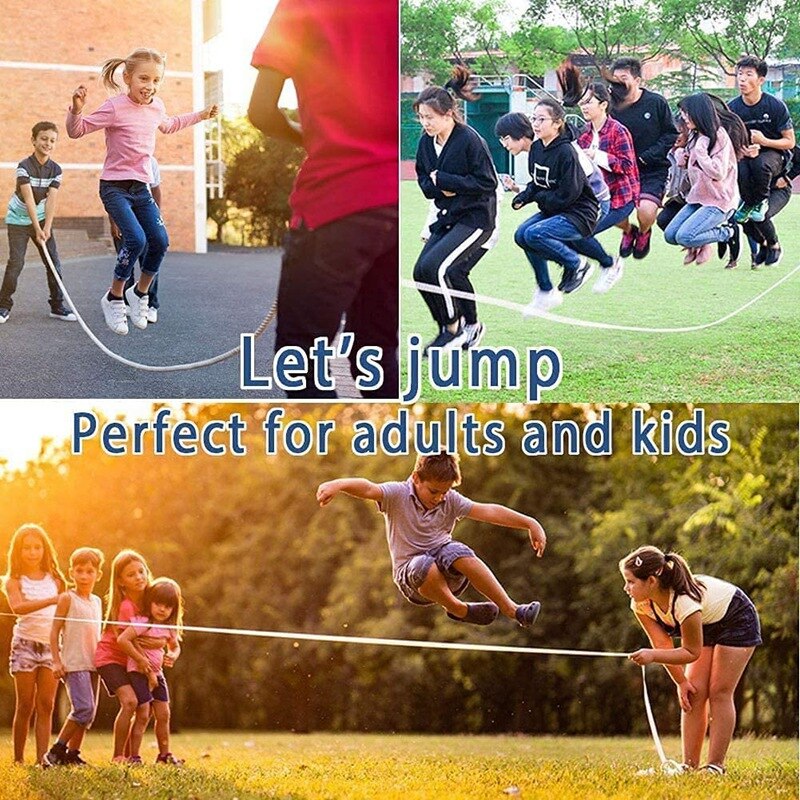 Skipping Rope for Multiple Players,with Wooden Handle,Team Group Jump Rope for School Sport Outdoor Activities