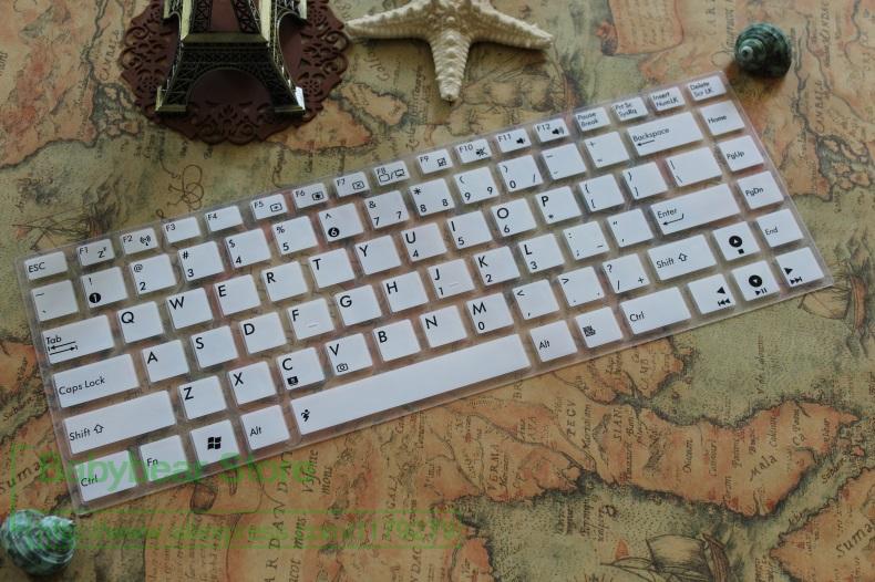 Silicone Laptop Keyboard Cover Skin - 14 inch Ultra-thin Dustproof Waterproof for Asus Laptops: White