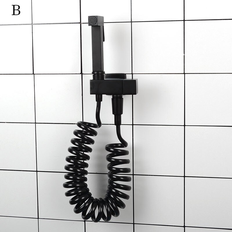 Mat sort/krom/guld/grå/roset guld badeværelse bidet vandhane messing badeværelse shattaf bidet sprøjte: Sort b