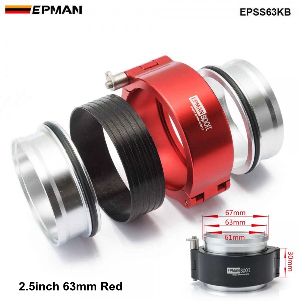 EPMAN Exhaust Quick Release HD V-band Clamp Clamp For Honda VF700 Interceptor Exhaust Pipes EPSS51KB EPSS63KB EPSS76KB-AF: 2.5inch 63mm Red