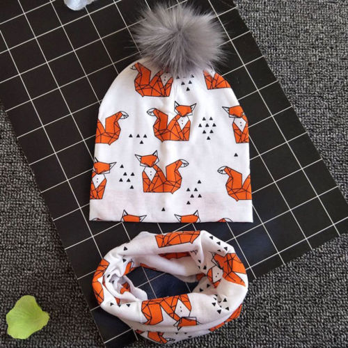 Nette Kleinkind Kinder Baby Mädchen & Jungen Cartoon Print Hüte Kappe Neugeborenen Baumwolle Weiche Winter Warme Häkeln Stricken Hut mützen Schädel Kappe