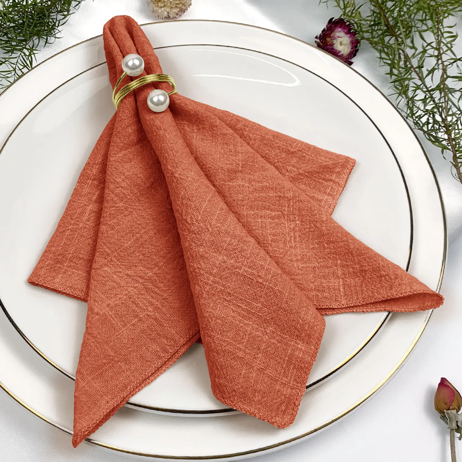 Set van 6 katoenen stoffen servetten gaas saliegroen 30x30cm voor bruiloft decoratie dagelijks gebruik diner theedoek tafel feestservetten: green