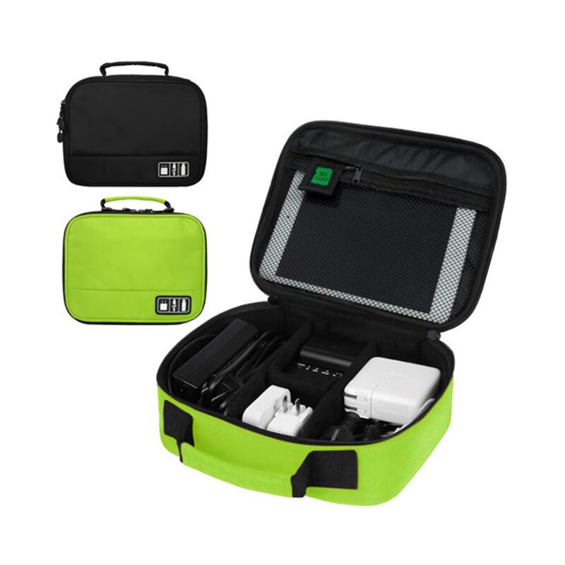Bolsa organizadora de cables para viaje, cargador Digital portátil con cremallera, kit de almacenamiento de cosméticos, accesorios de viaje