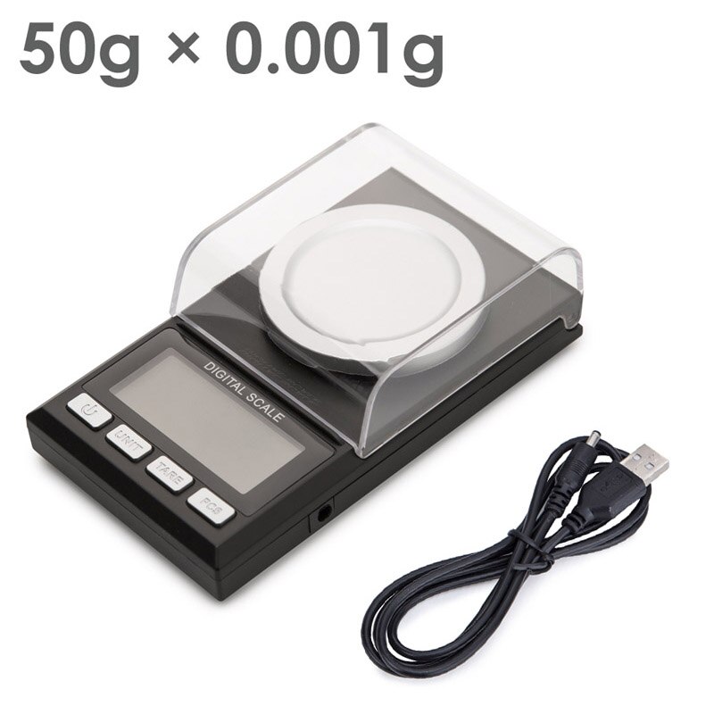 0.001g presisjonsvekter 100g /50g lcd digital vekt for smykker diamant gull medisinsk laboratorium milligram gram skala elektronisk 1pc: 50g 0.001g