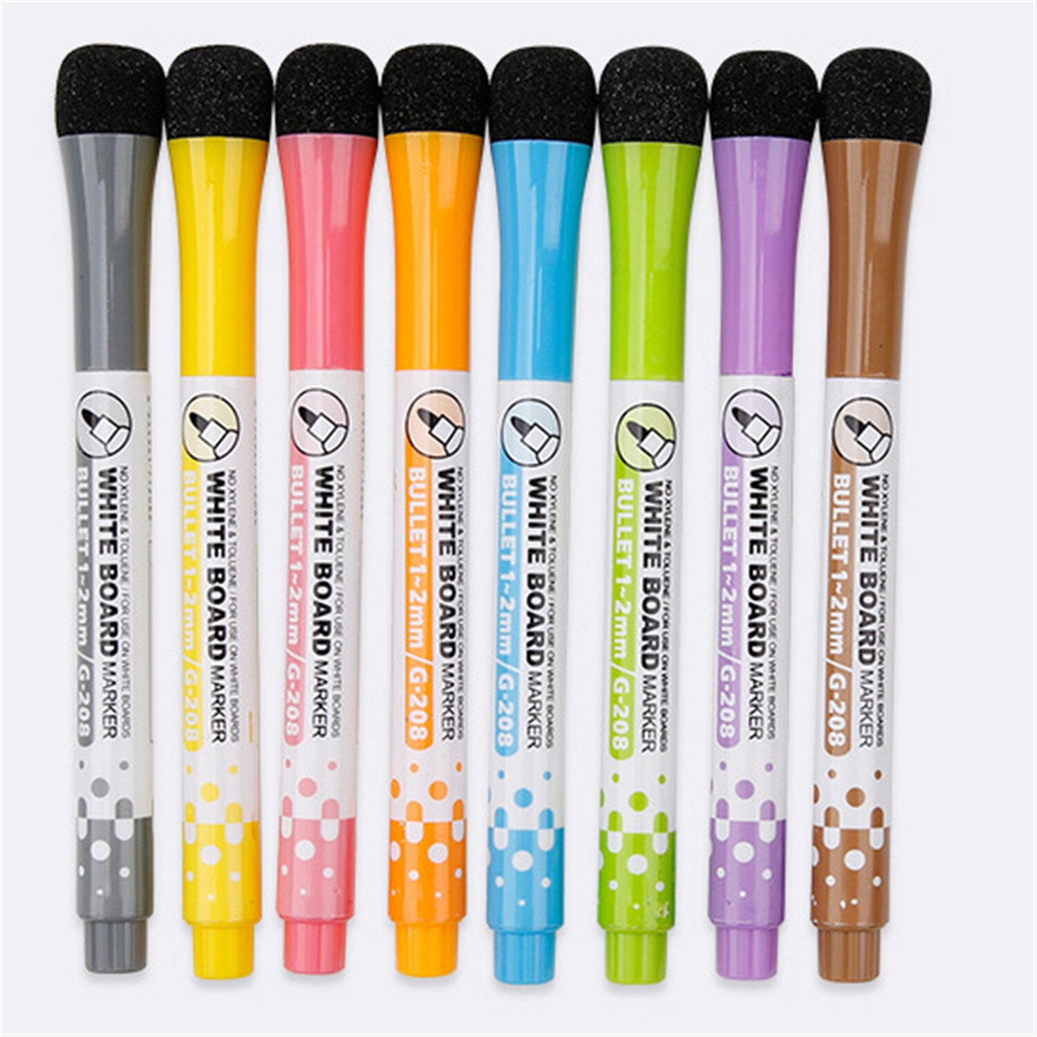 Bolígrafo magnético de pizarra blanca, rotuladores borrables de pizarra blanca seca, borrador magnético, suministros escolares de oficina, 8 colores disponibles, 8 unids/lote: mixcolor