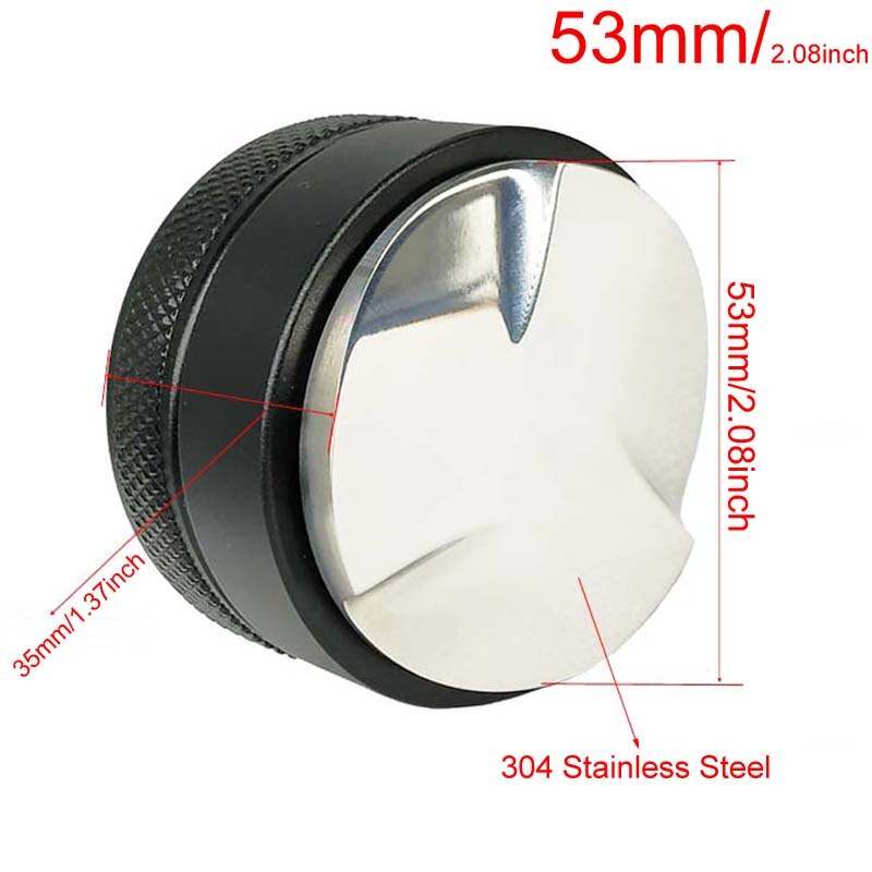 304 Rvs Espresso Koffie Tamper 58 Mm Verstelbare Drie Schuine Helling Base Home Koffie Brouwen Gereedschap: Black 3Angle 53mm