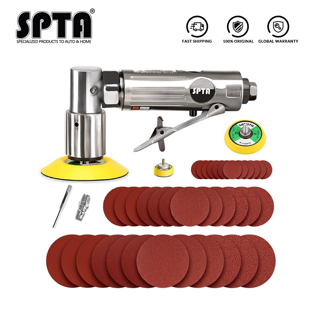 SPTA 36Pcs 1inch/2inch/ 3inch 80mm Air Palm Sander Car polisher Buffer Pad Sanding Sets For Car Polishing Buffing: Air Sander Kit 3
