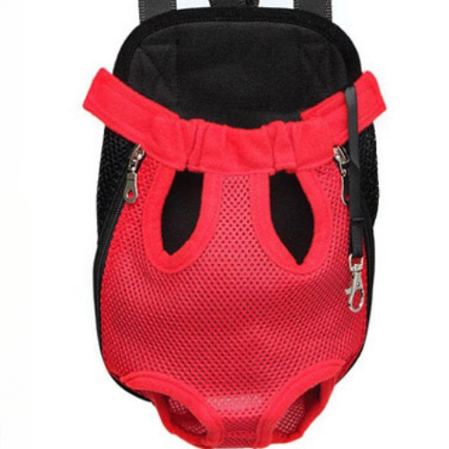 Dog Cat Pets Backpack Hands-Free Pet Travel Bag Double Shoulder Mesh Breathable Pet Dog Carrier Backpack Pet Accessories: XL / Red