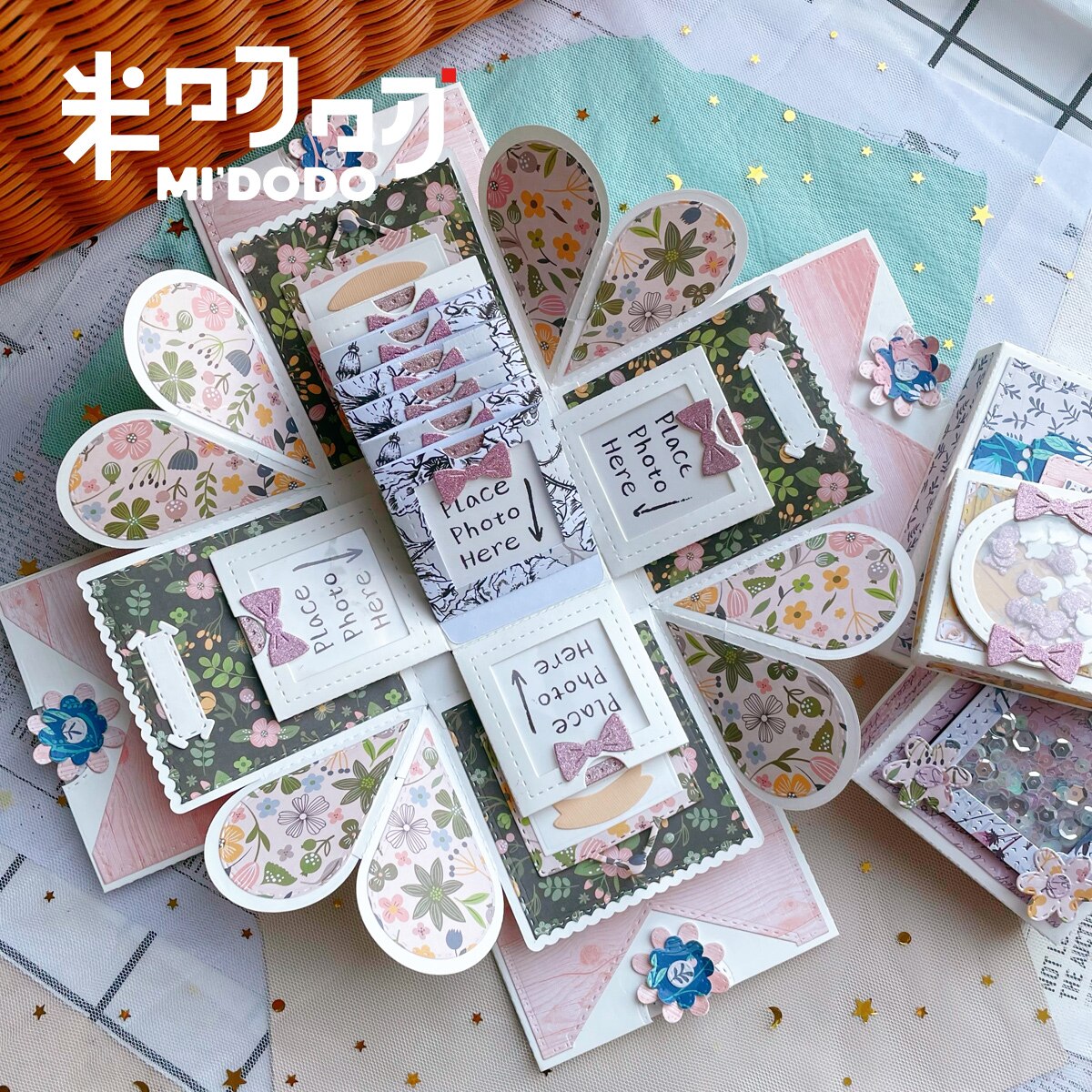 3 Size Explosion Box Collection Cutting Dies for Scrapbooking Dies Memory Paper Craft Midodo Metal Cutting Dies