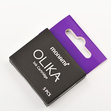 Korean Monami OLIKA Transparent Candy Color Ink Fountain Pen Set 0.38mm Meduim EF Nib School PVC Plastic Sign Pen Ink Cartridge: Purple Ink