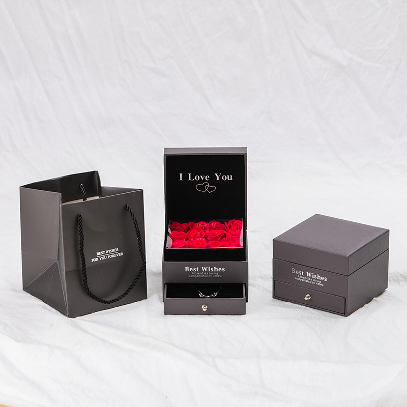 Te amo para siempre colgante collar con caja de rosa para novia madre cumpleaños romántico 2024 Nueva joyería de