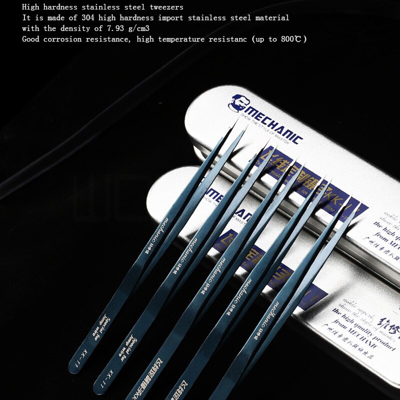 MECHANIC KK-11 Mobile Repair Special Flying Line Tweezers Anti-Static Corrosion Resistance Jump Line Custom Tweezers Hand Tools
