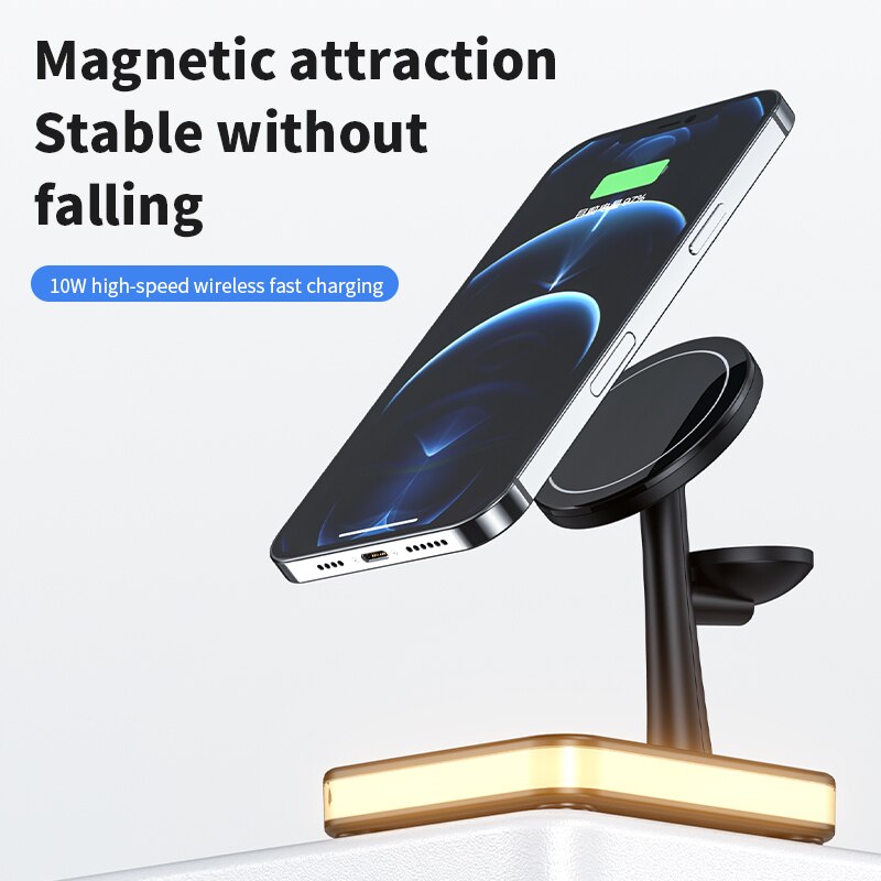 25w magnetische kabellose ladestationen für iphone 12 , iwatch und airpods pd  qc3.0, schnellladehalterungen, ladeständer