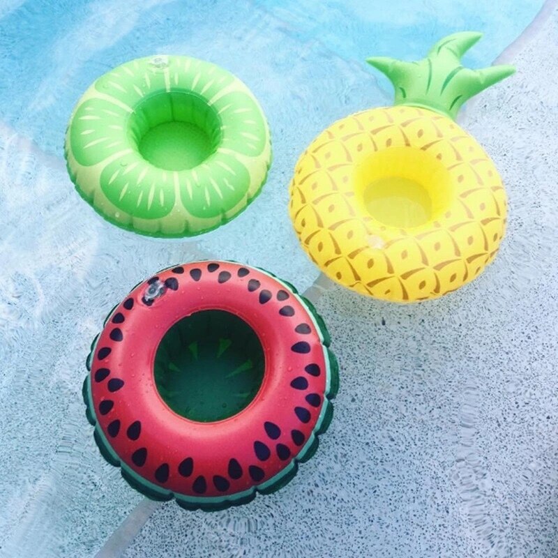 Ananas beignet boisson gonflable porte-bière piscine partie approvisionnement flotteur accessoires enfant adultes jouets de bain cerise fruits anneau de natation