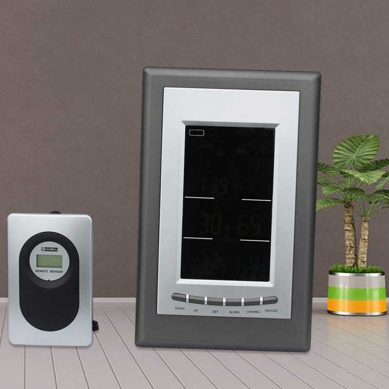 Wielofunkcyjna kolorowa stacja pogodowa z wewnętrznym i zewnętrznym czujnik bezprzewodowy barometr termometr higrometr prognoza pogody Mo