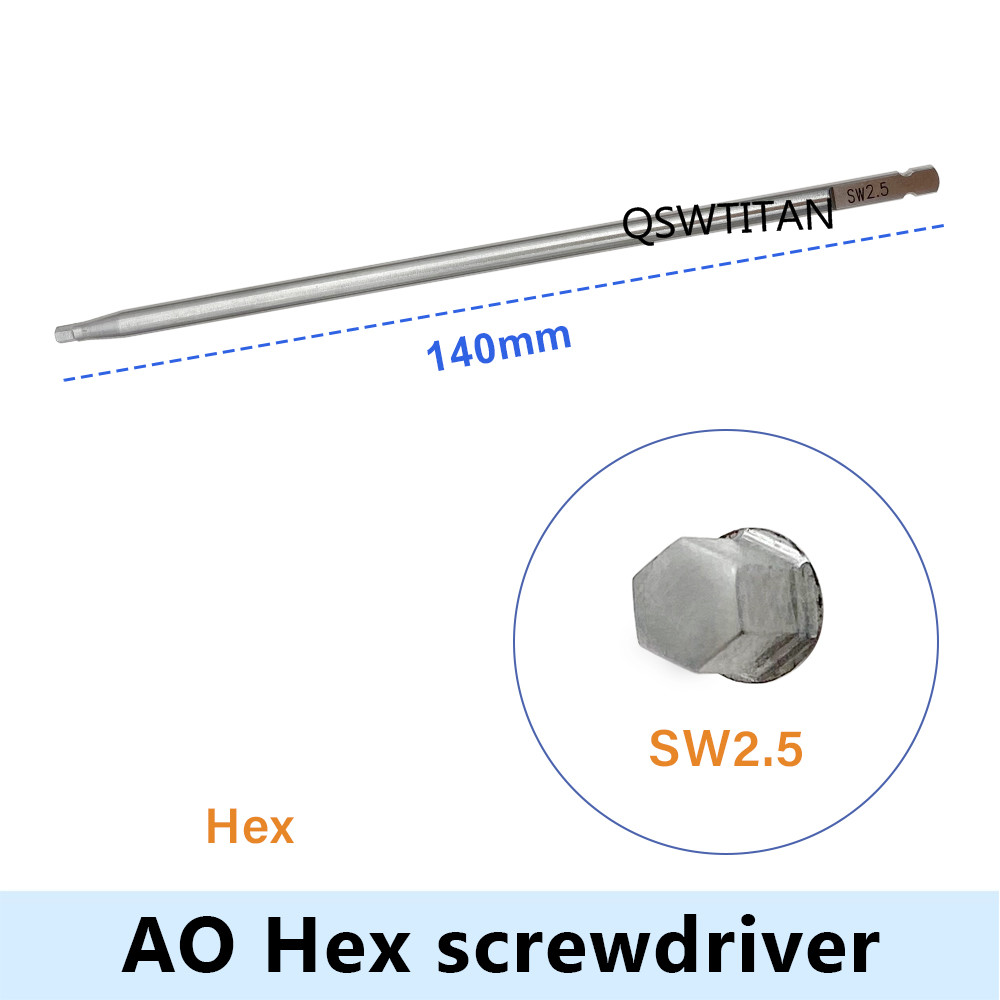 Orthopaedic Bone Screw Driver Instruments Spinal Pedicle Screw Nail Cap AO Driver Hex Screwdriver AO Plum Star Driver: Red