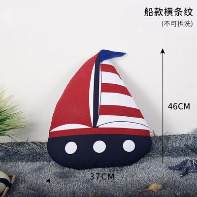 Coussins décoratifs méditerranéens en peluche traversin chaise de bureau coussin décoration de chambre de bébé doux Plusy jouet: red boat