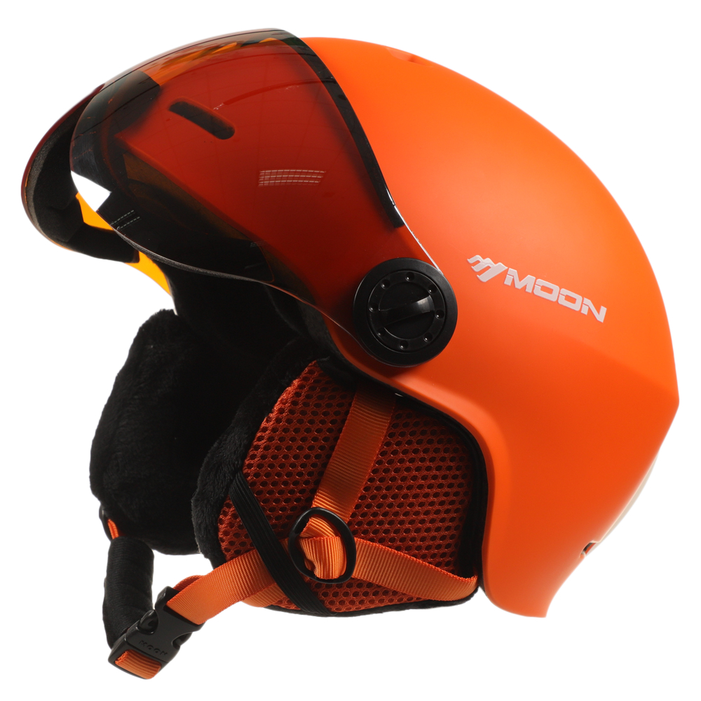 Mænd kvinder ski snowboard hjelm med ørekappe beskyttelsesbriller sikkerhed ski pc+eps hjelm ski sne sports snowboard hjelm