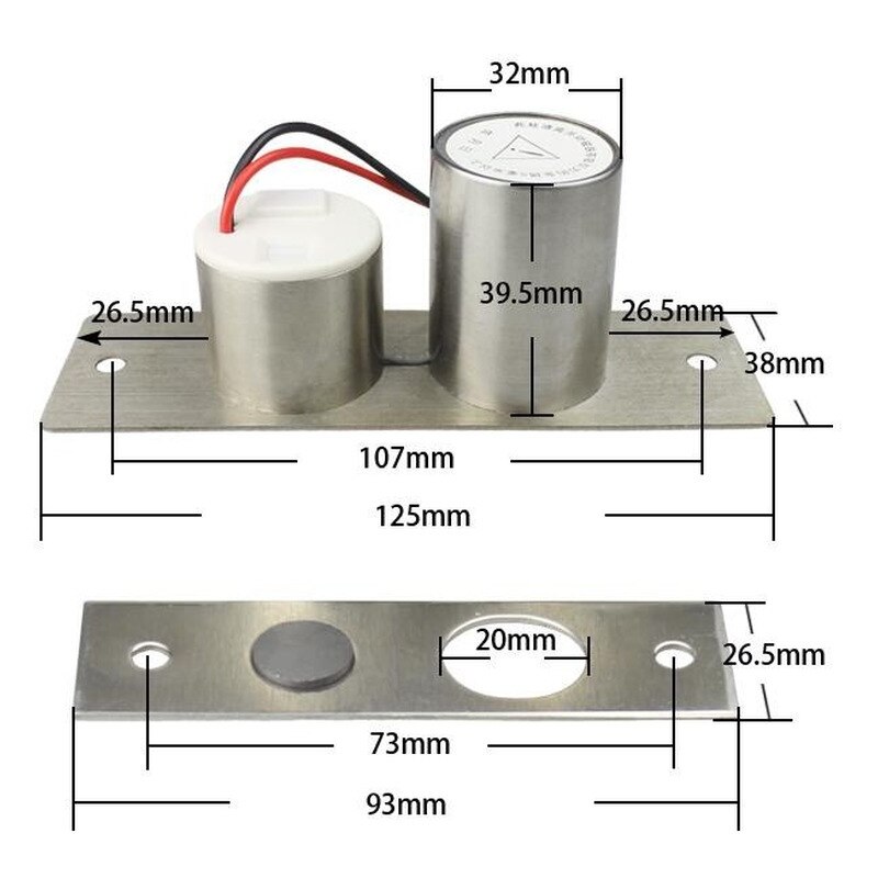 Electric Bolt Door Lock DC 12V Magnetic Induction Auto Deadbolt for Security Access Control System