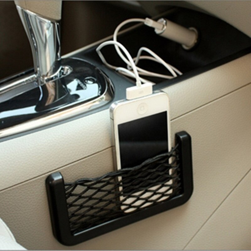 Universele Car Seat Side Terug Opslag Netto Zak Telefoon Houder Pocket Organizer Black