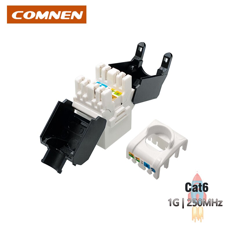 6/12/24pcs Cat6/Cat5e UTP Unshielded Keystone Jack RJ45 Module Adapter for Gigabit Ethernet LAN Cable Punch Down Keystone Jacks
