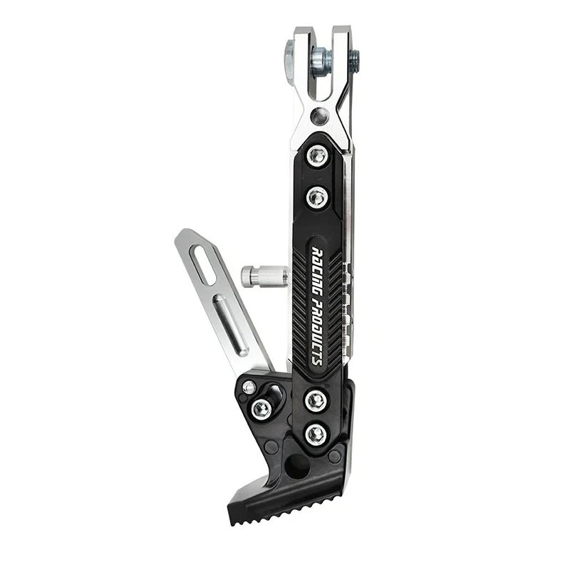 Soporte Universal antideslizante ajustable para motocicleta, soporte lateral de pie de Metal para bicicleta, estante de estacionamiento, accesorios para motocicleta: Gris oscuro