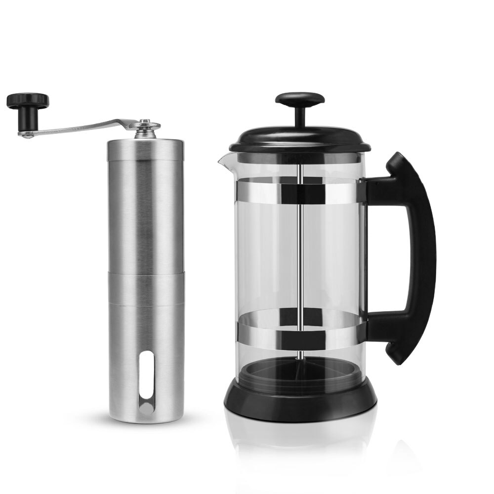 ICafilasPortable Manuelle Französisch Pressen Topf Kaffee Hersteller Filter Topf Haushalts Kaffee Maschine Kaffee Topf Kaffeemaschine Werkzeug: Licht Grau