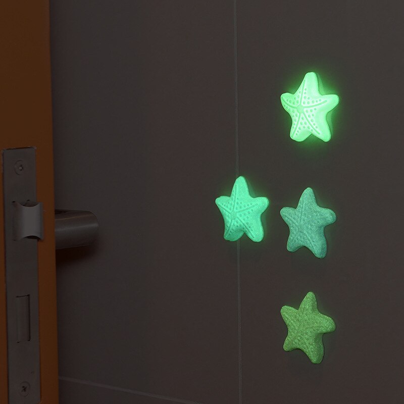 1Pcs Mooie Beschermende Leuke Zeester Lichtgevende Siliconen Deurklink Crash Pad Rubber Kinderen Kids Anti Collision Stop Stok