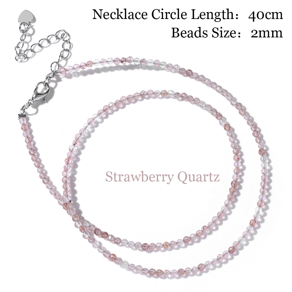 Mini Steen Kralen Ketting 2mm Facet Natuurlijke Agat Quartz Kettingen Vrouwelijke Mode Party Choker voor Vrouwen Meisjes Sieraden
