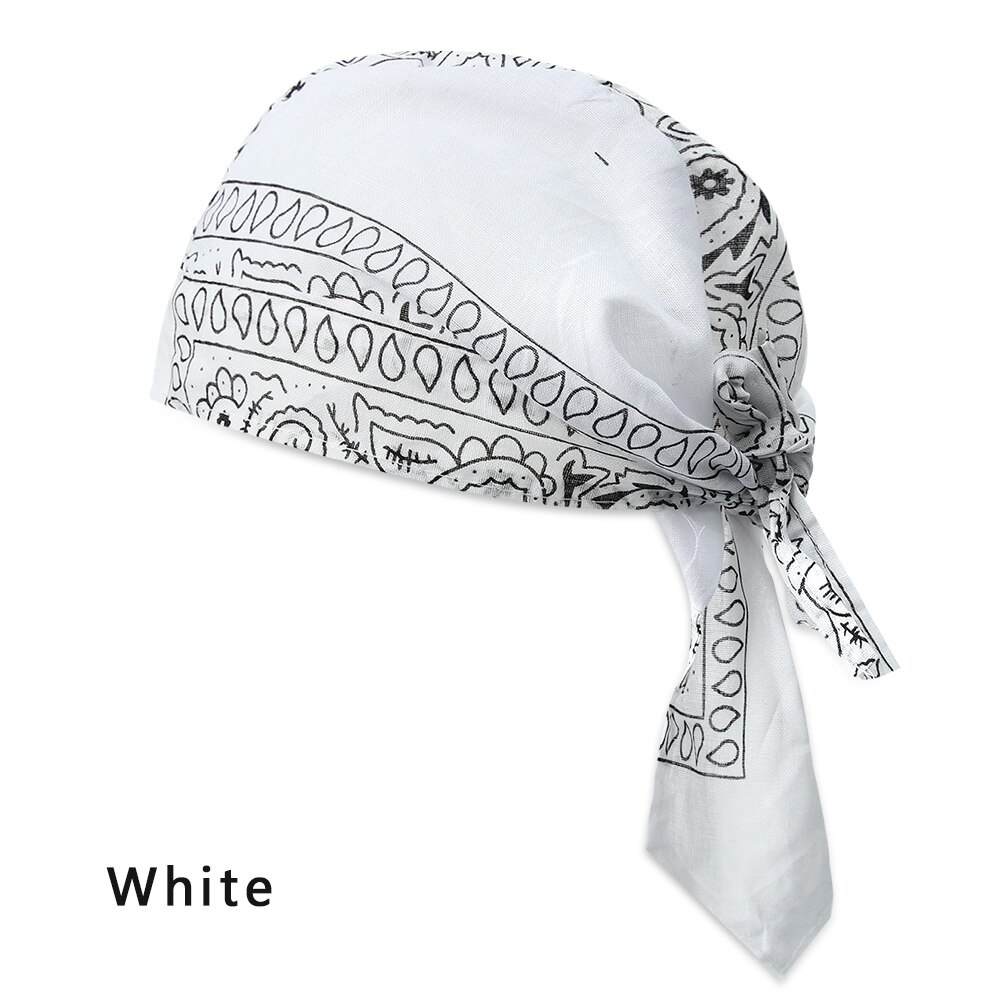 Voksne mænd paisley print motorcykel wrap biker hat bandana tørklæde kraniet hat hat bandana tørklæde kraniet hat hat bandana: Hvid