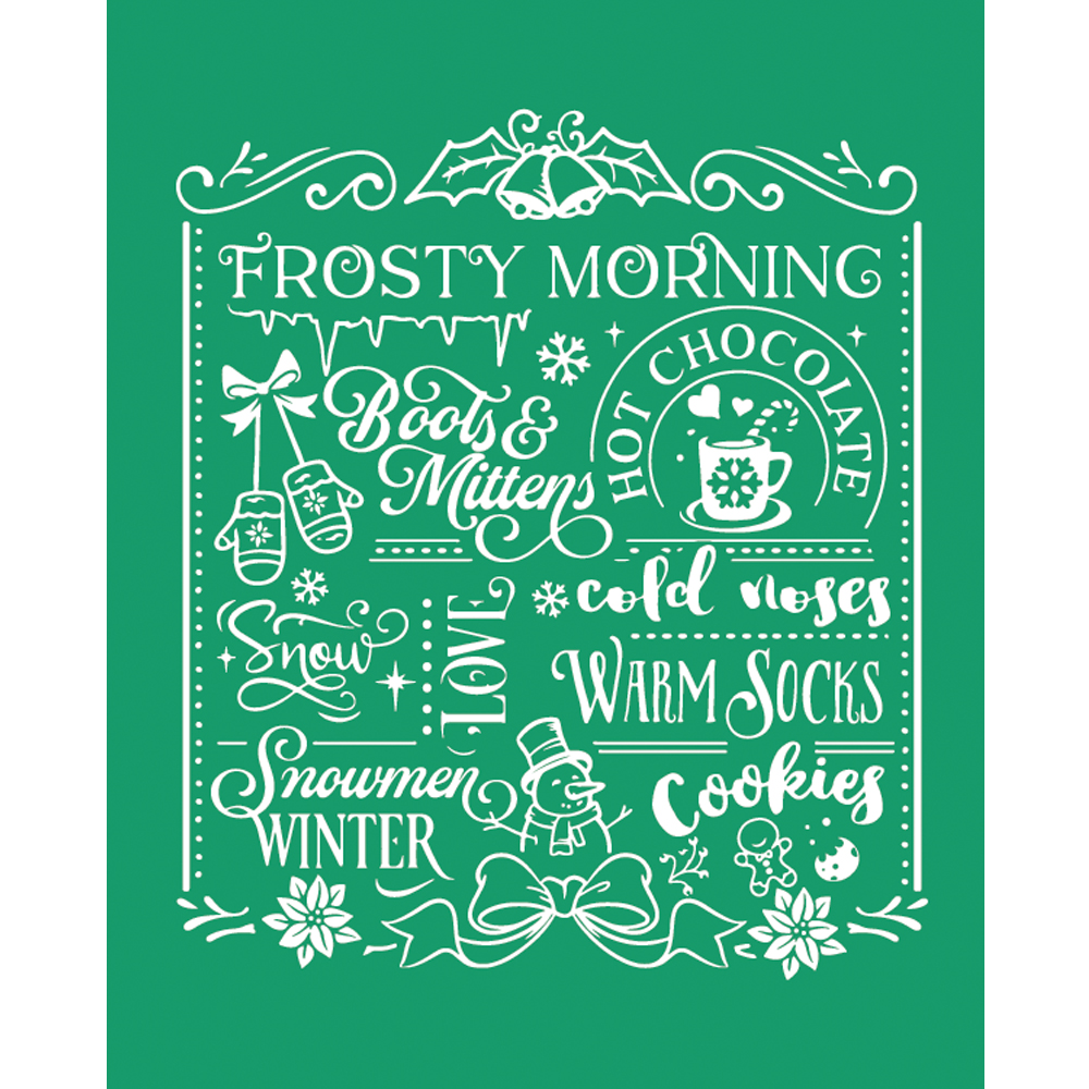 Alinacutle Kerst 8.5X11 "Herbruikbare Zelfklevende Zeefdruk Stencils Mesh Transfers Voor Woondecoratie Handgemaakte Ambachtelijke: Licht Groen