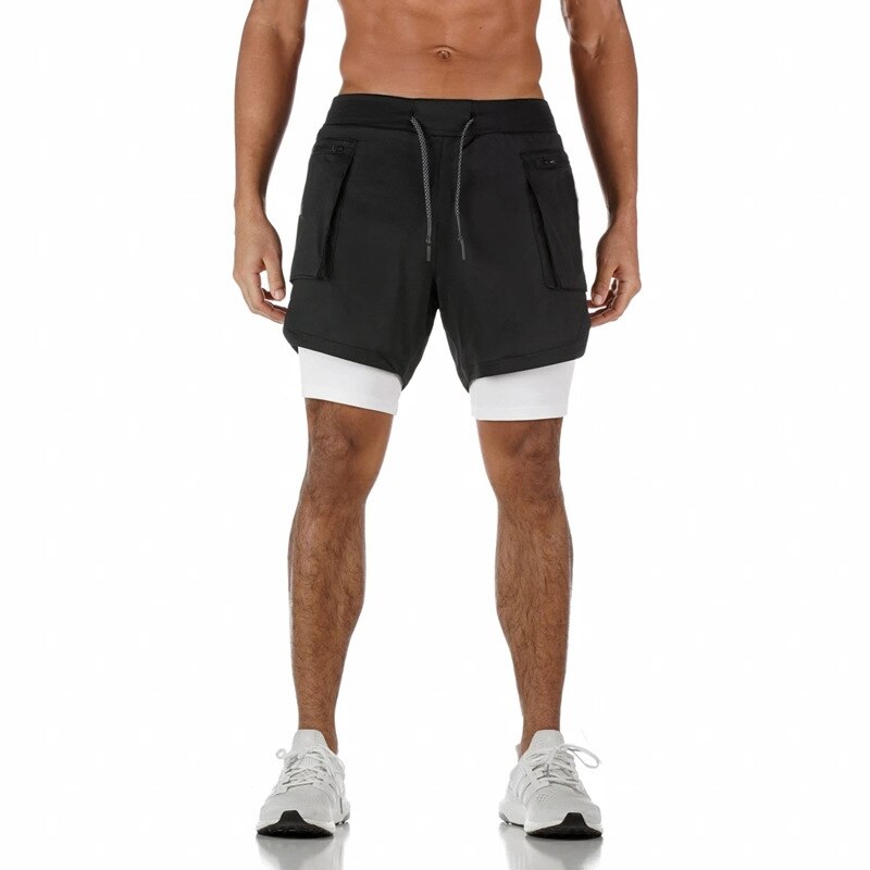 Fashionable Men's Running Shorts Quick-Drying Mesh Straight Crop Pants Fitness Sports Tights