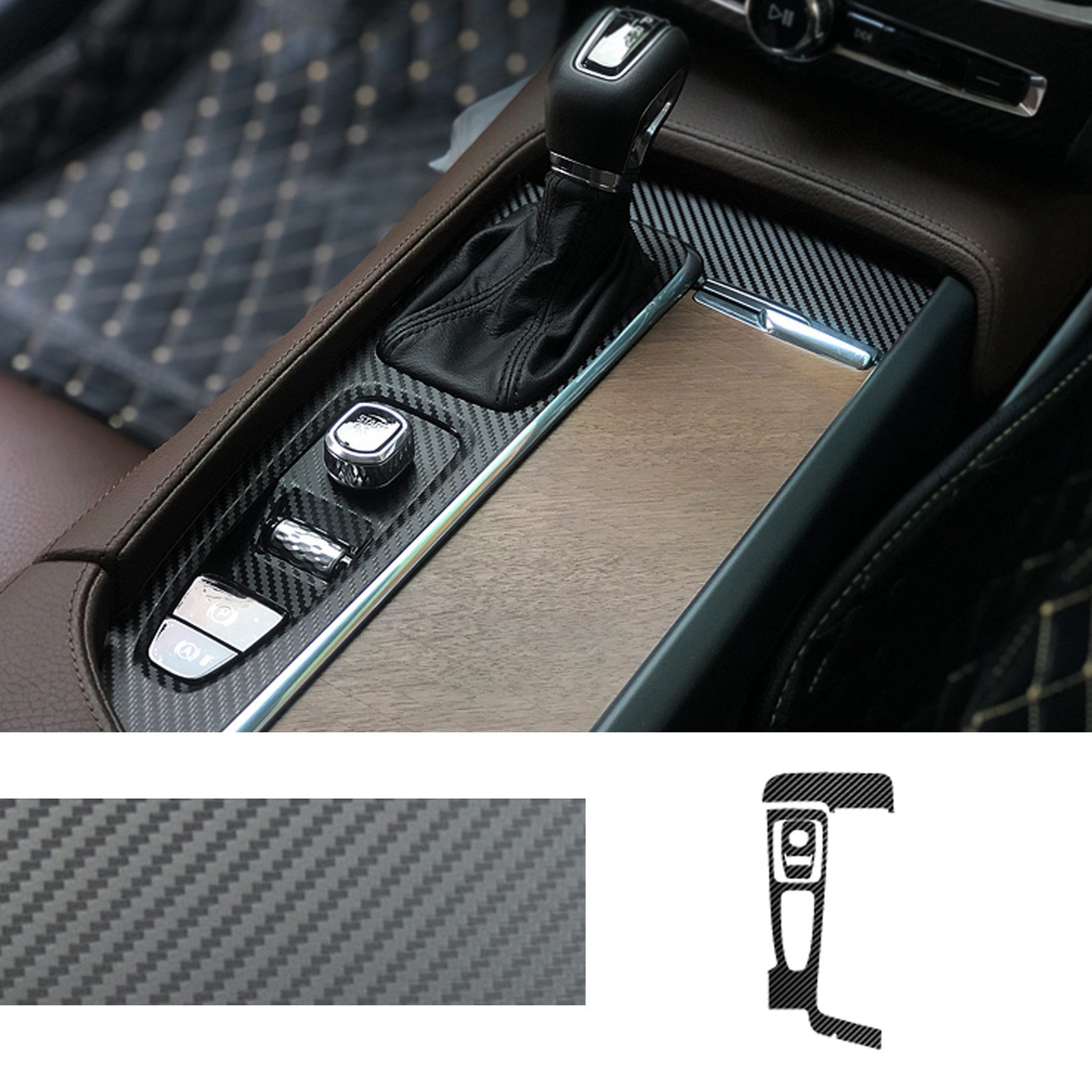Interieur Center Console Koolstofvezel Molding Sticker Decals Voor Volvo S90