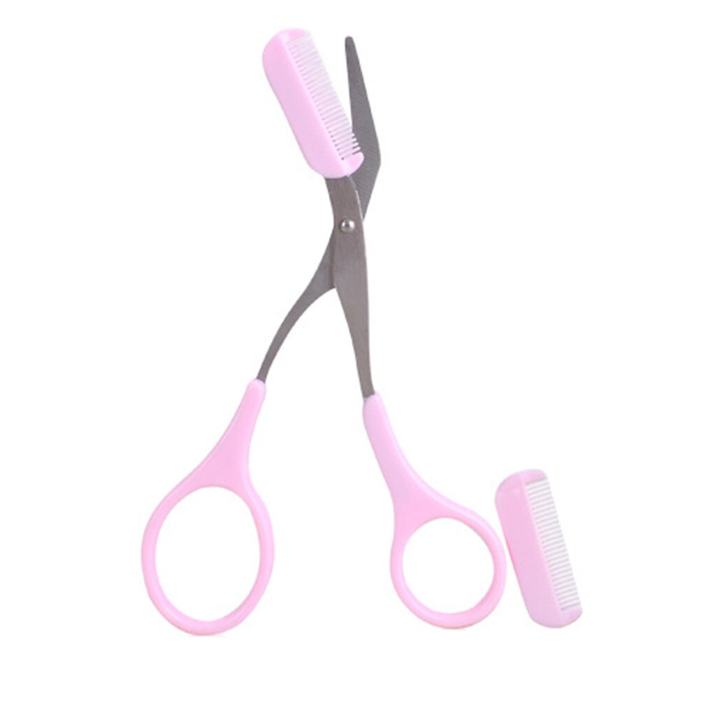 Eyebrow Trimmer Scissors Comb Eyebrow Scissors Comb Women Girl Eyelash Removal Tools: Default Title