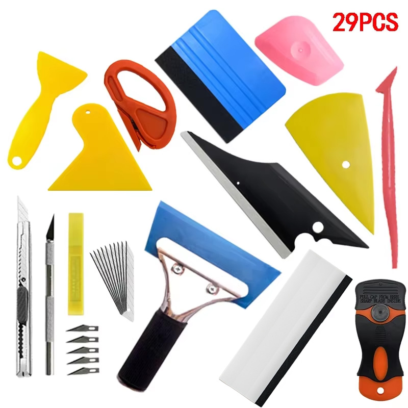 Car Window Tint Kit, Vinyl Scraper Window Film Complete Installation Kit Vinyl Wrap Application Tool Kit KUNAISI: Gold