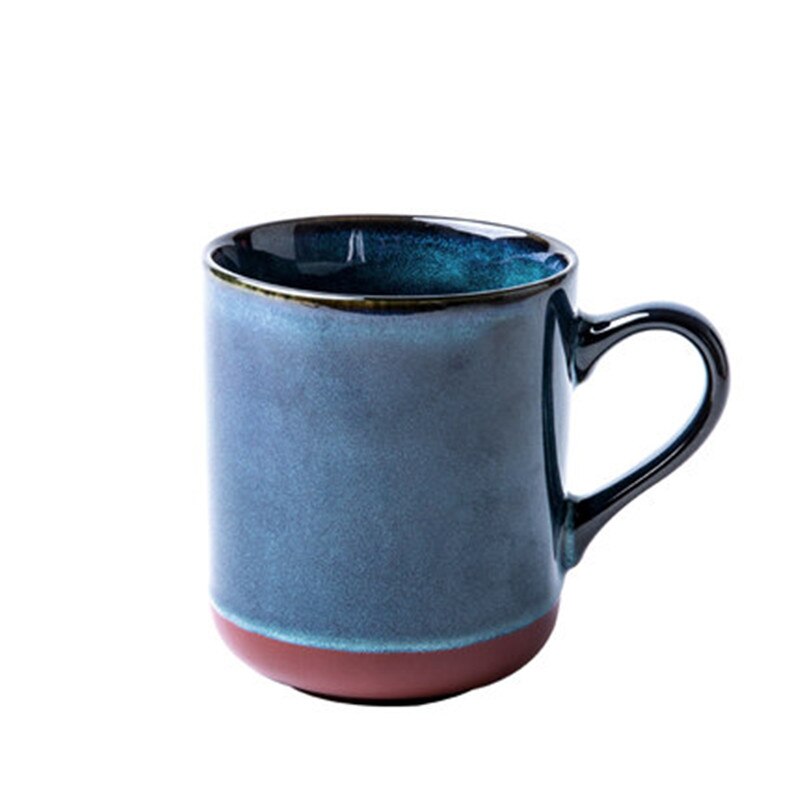 Retro sininen keraaminen kahvimuki 600ml iso kahvikuppi yksinkertainen sakeuttaa vesikuppi maitoa aamiaiskuppi lapsille: Default Title