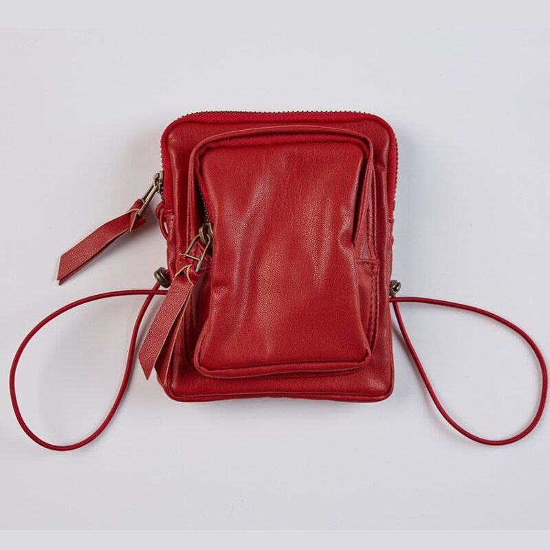 Vrouwen Kleine Schoudertas Mini Messenger Bags Telefoon Pouch Crossbody Tas Dunne Schouder Riem Mini Rits Zakje Voor Vrouwen: Red messenger bag