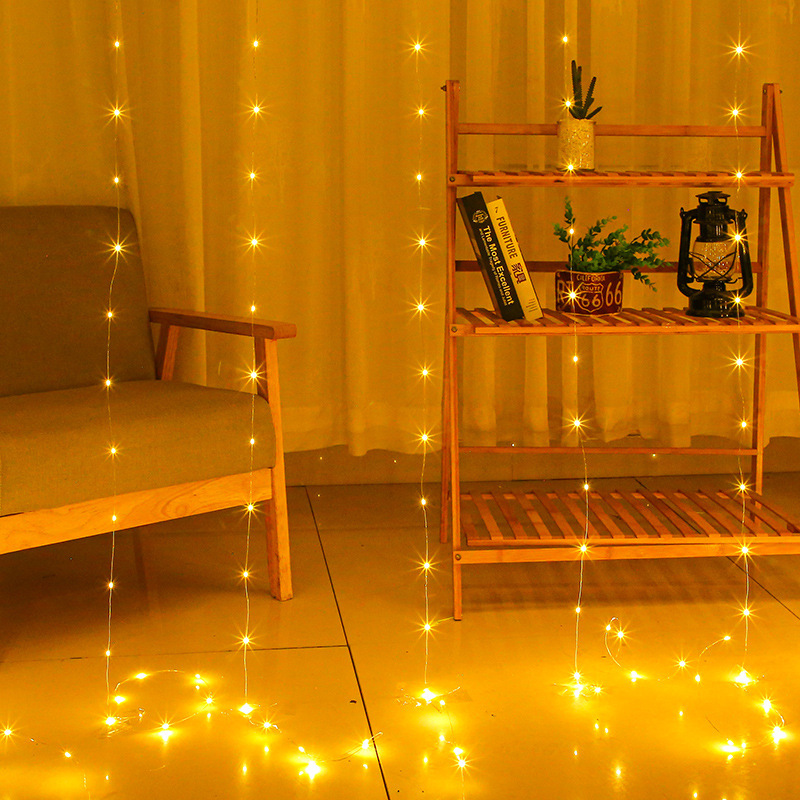 3M/6M LED decoración del banquete de boda decoración de la ventana del hogar decoración de cumpleaños guirnaldas de luces de hadas de Navidad luces de cortina USB